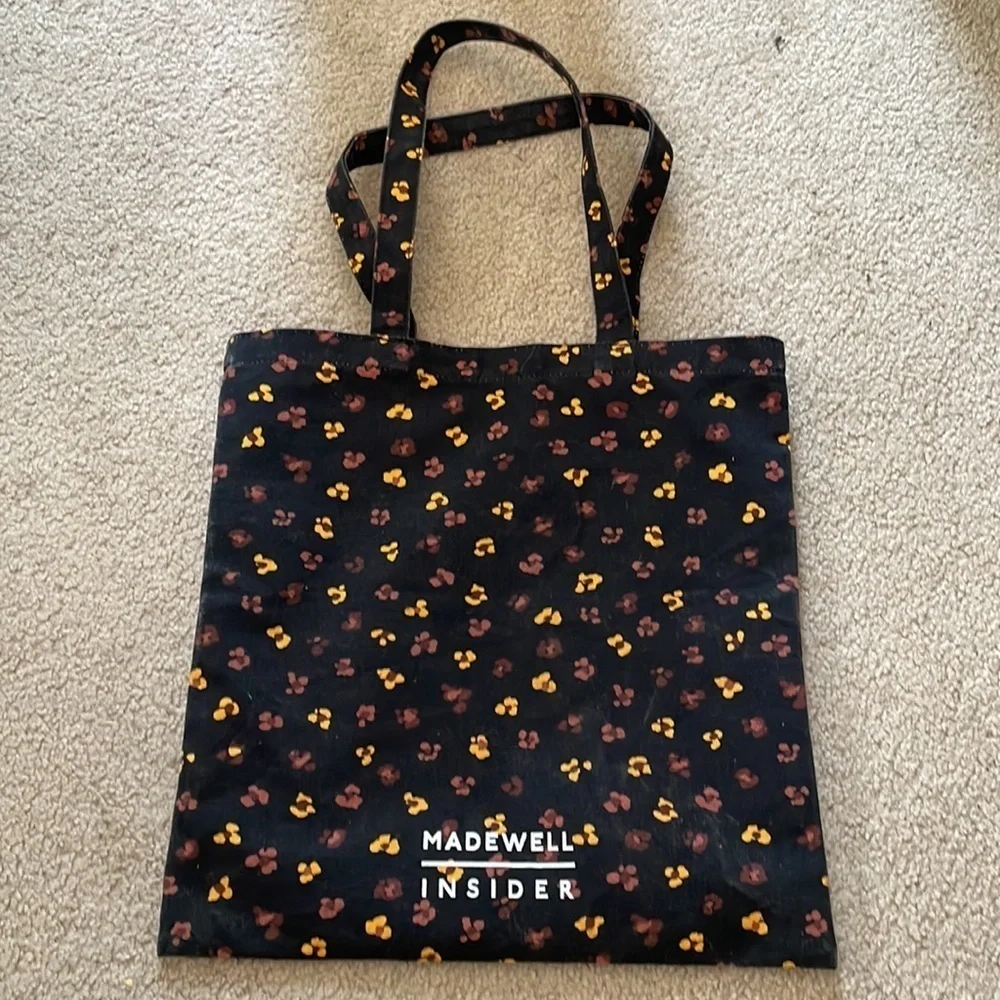 Madewell Insider floral black and yellow tote bag